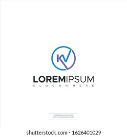 Letter KV Logo Icon vector logo for business and company identity Premium Design