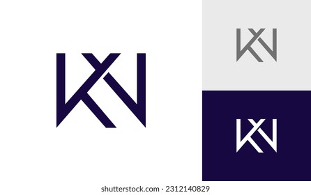 Letter KW initial monogram logo design