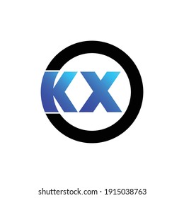 Letter KX circle logo design vector