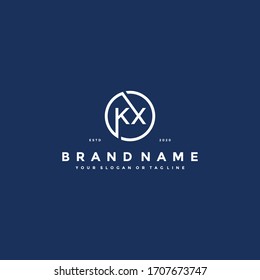 Letter KX Logo design vector template