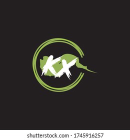 Icono del logotipo de KX letra plana y plantilla de diseño vectorial.