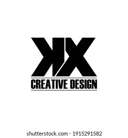 Letter KX simple logo design vector