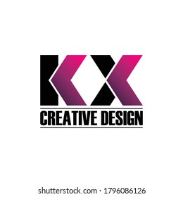 Letter KX simple monogram logo design