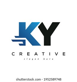 Elemento de diseño de logotipo de logotipo de marca KY de velocidad rápida y comercio electrónico