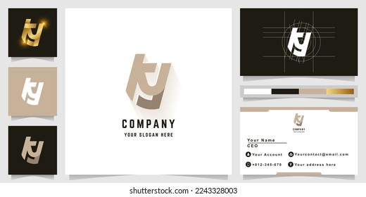Letter ky or kg monogram logo with business card design