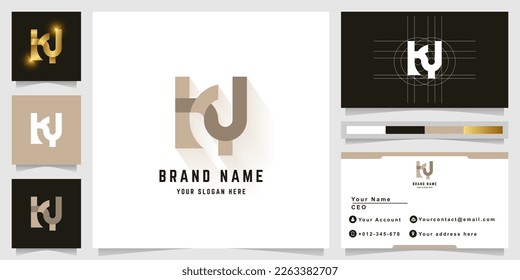 Letter KY or KN monogram logo with business card design