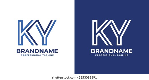 Letter KY Line Monogram Logo, suitable for business with KY or YK initials.