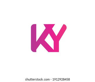letter ky and yk logo design vector template