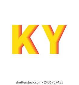 letter ky and yk logo design vector template.