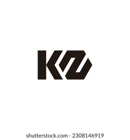 Letter KZ hexagon outline geometric symbol simple logo vector