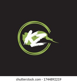 Icono del logotipo de la letra KZ plantilla de diseño plano y vectorial.