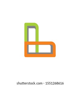 letter l 3d flat logo vector