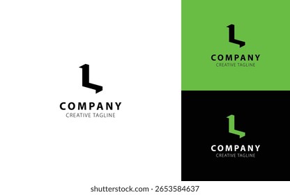 Carta L 3D logotipo design com isométrica vista de cima à esquerda para sua empresa