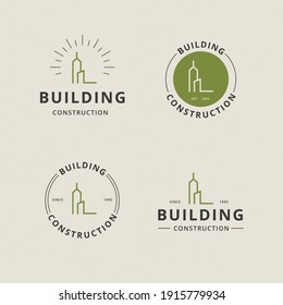 Letter L with abstract building line logo template