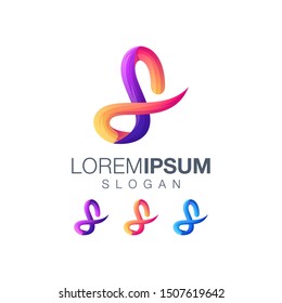 letter L abstract gradient logo design