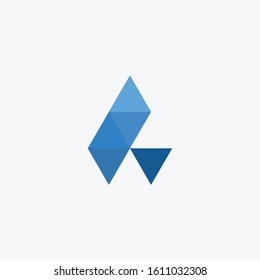 letter A L abstract icon. construction  digital technology concept. - vector