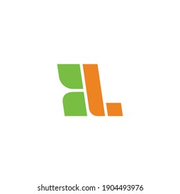 letter L abstract leaf green geometric logo vector
