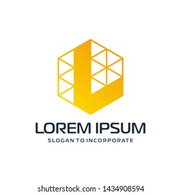 Letter L abstract Logo Template.construction concept. digital technology logo -vector