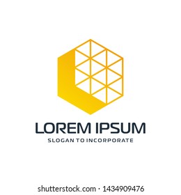 Letter L abstract Logo Template.construction concept. digital technology logo -vector
