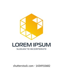 Letter L abstract Logo Template.construction concept. digital technology logo -vector