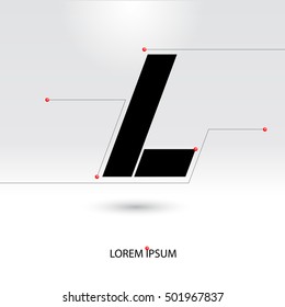  Letter "L". Abstract Vector Logo Design Template. Creative Black Concept Icon.
