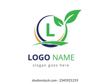 Letter L Agriculture Logo. Agro Farm Logo Based on Alphabet for Bakery, Bread, Cake,  Home Industries Business Identity. Agriculture and farming logo design