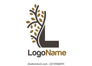 Letter L alphabet and growing leaves concept. Very suitable for symbol, logo, company name, brand name, personal name, icon, identity, business, marketing and many more.