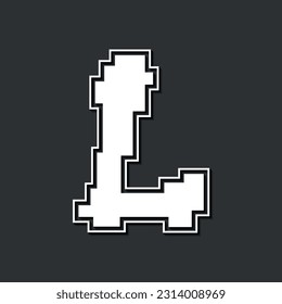 Letter L. Alphabet "Pixel Non Perfect" 