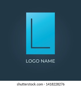 Letter "L" alphabet with rectangle shape isolated. Vector image