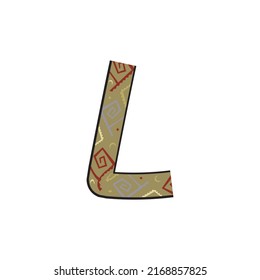 Letter L with ancient vector design