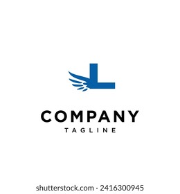 Letter L Angle Wings logo icon vector template.eps