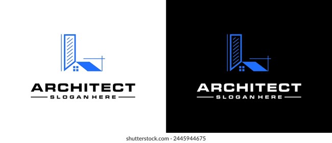 Letter L architecture logo design. Vector combination of construction and letter