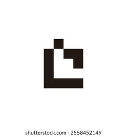 letter l arrow box squares logo vector 