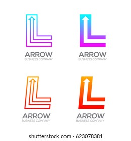 Letter L With Arrow, Finance, Business, Moving, Forward, Logotype