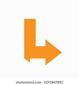 Letter L With Arrow Icon, Financial Growth Logo Design