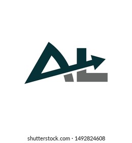 Letter A and L. Arrow Icon and Symbol Vector Logo. Eps 10.