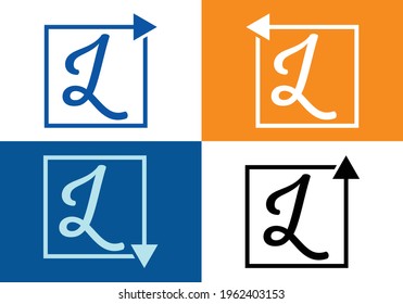 Letter L with Arrow, Letter L arrow logo design template.