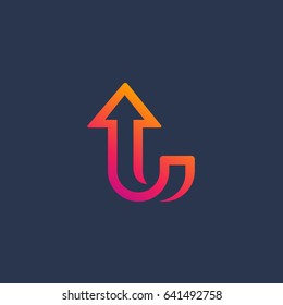 Letter L arrow logo icon design template elements