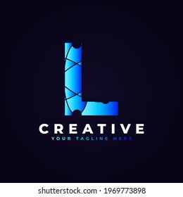 Letter L Atom connectivity logo. Usable for Business, Science, Technology, Medical, Molecule, Network, Digital and Nature Logos.