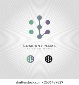 Letter L Atom reaction logo
