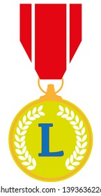  letter l in the award medal