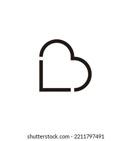 Letter L and B line geometric symbol simple logo vector