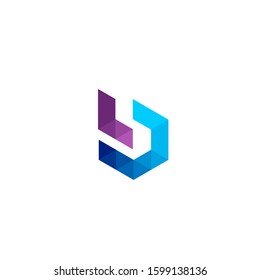 letter L B logo design vector template sign icon