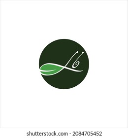 letter l b logo vector template leaf