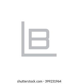 letter L and B monogram logo gray