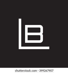 letter L and B monogram logo white black background
