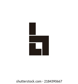 Letra l, b y o cuadrado, contorno símbolo geométrico simple vector logo