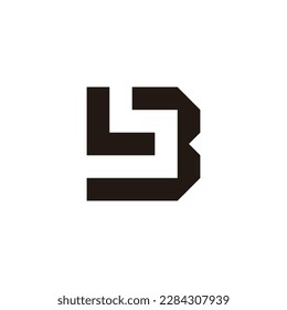 Letter L and B square geometric symbol simple logo vector