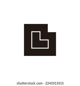 Letter L and B square outline geometric symbol simple logo vector