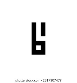 Letter L and b square, unique geometric symbol simple logo vector